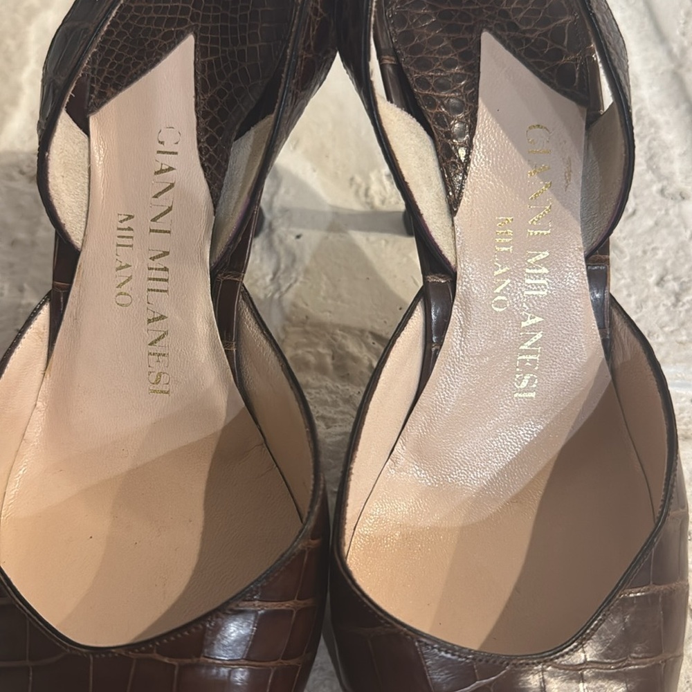 Gianni Milanesi Leather Sling Backs, 38. / 7.5 - Picture 6 of 7